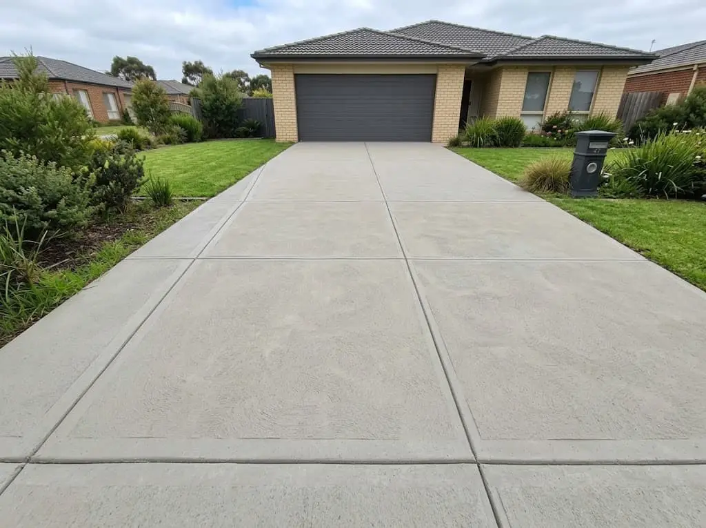 Concrete driveway after cleaning in Melbourne south-east